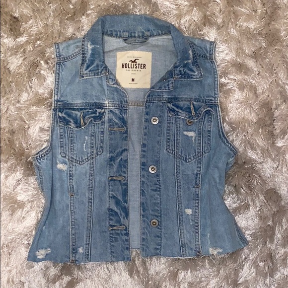 Cropped Hollister jean vest jacket - Picture 2 of 3
